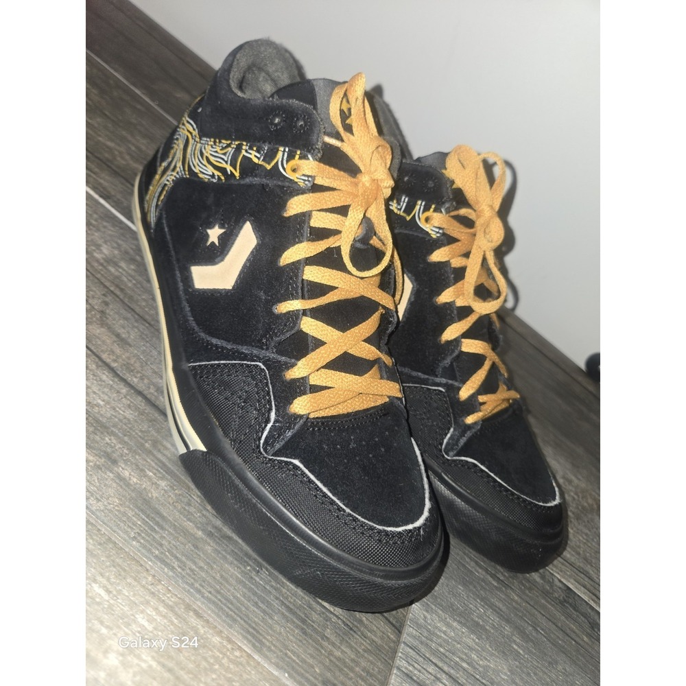 Converse Coolidge Mid Black And Gold Men's Size 11 Suede Sneakers
